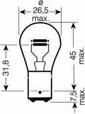 Zweifadenbirne 24V 21/5 W - Osram BAY15d