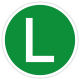 L- Schild "lärmreduziert" für LKW, ( Österreich ) Ø 22 cm