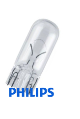 Philips W5W Glühlampe, 12 V 5 W Glassockellampe  W2,1x9,5d